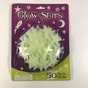 Glow Stars 50 Pack Stick On And Glow New Sealed Wall Ceiling Decal Sticker