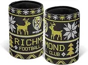 AFL Christmas Stubby Cooler - Richmond Tigers - Rubber Base - Xmas