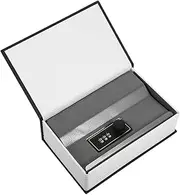 UKCOCO Dictionary Storage Box with Combination Lock Portable Metal Book Safe for Cash Coins Jewelry Discreet Design for Home Travel and Office Black