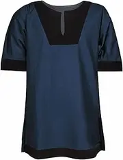 MTINDO Medieval Renaissance Pirate Shirt for Men Retro Viking Short Sleeve Shirt Stage Performance Shirt
