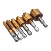 2Set Titanium Chamfering Cutter Hex Shank Countersink Drill Bit