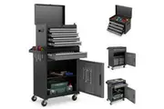 Costway 5-Drawer Tool Chest High Capacity Tool Cabinet w/Lockable Wheels Removable Tool Box Black