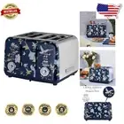 Stylish 4-Slice Toaster in Navy Stainless Steel with Defrost & Reheat Functions