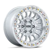 17x8.5 KMC KM552 IMS Gloss Silver W/ Machined Face Wheel 6x135 (25mm)