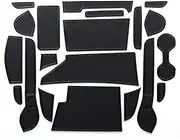 BEALIFE 19 Pieces Car Armrest Gate Slot Mat Vehicle Mounted Cup Holder Door Groove Pad Replacement Part PVC Modification, Black