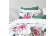 Bianca Nikita Polyester Coverlet 2x Pillowcases Bedding Set White
