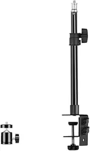 domoi C Tripod Clamp Desk Mount Light Stand Black with 1/4In Ball Table Fixture Adjustable Camera Tabletop Bracket Stand