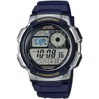 在飛比找松果購物優惠-【CASIO】10年電力世界城市野外風格膠帶電子錶-藍 (A