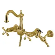 Kingston Brass KS126.AXBS Heritage 1.8 GPM Widespread Bridge - Brass