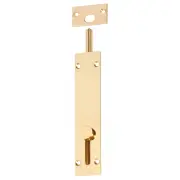 Reverse Barrel Bolt, Polished Brass