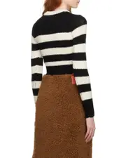 striped virgin-wool top IT40,IT44,IT36 Brown