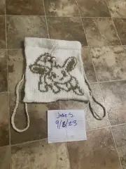 Handmade Drawstring Eevee Backpack With Wooden Beads