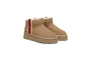 AUSTRALIAN SHEPHERD UGG Boots Sheepskin Wool Ankle Platform Tazzy Vance Chestnut