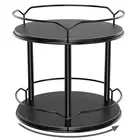 Lazy Susan Organizer 2 Tier - 9.2" Turntable Spice Rack for Table Top, Wooden...