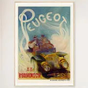 Galrie Classic French Vintage Racing Car Poster for Home Decor, Wood Frame, A0 84 x 119cm (33 x 47inch)