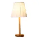 LED Table Lamp For Bedroom Solid Wood Base Dimmable Simple Bedside Nightstand JY