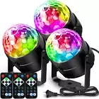 [3-Pack] Disco Ball DJ Party Lights Sound Activated with Remote Control Strobe L