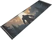 PDZRMY Washable Runner Rug Sasquatch Alien Forest 2’ x 6’ Non-Slip Kitchen Runner Rug for Hallways Entryway Bedroom Living Room Floor Carpet Runner- Soft Thin Mat for Family Pet