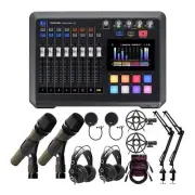 Tascam Mixcast 4 Podcast Station with Dynamic Microphones Bundle