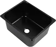 Haofy Stainless Steel Sink in RV 304 Steel in Black Finish 11L Capacity Square Sink with 40mm Drainage for Kitchen Bathroom Motorhome Boat