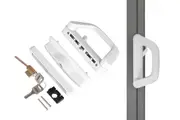 Sliding Door Lock Handle Security Door Locks Set With Keys-White