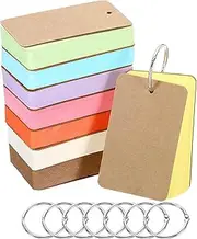 400 Sheets Blank Flash Cards with Rings, 3.5 x 2.2 Inch Blank Study Cards with Metal Binder Ring, Index Cards with Rings, Mini Note Card Pad for Home, School and Office Learning, Memory(8 Pack)
