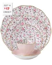 Royal Albert Rose Confetti 5pc Place Setting with $17 Credit