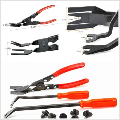 3 Pcs Set Portable Car Off-Road Clip Plier Fastener Remover Combo Repair Tool