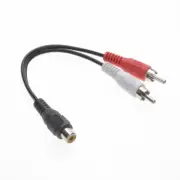 RCA Female Jack to Dual Male Stereo L/R Plugs Y Splitter Audio Cable Adapter 6"