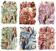 MiyouLuna 180Pcs PET Scrapbook Stickers, Bohemina Stickers for Scrapbooking, DIY Crafts, Waterproof Journaling Supplies & Junk Journal Ephemera, with Sticker Organizer