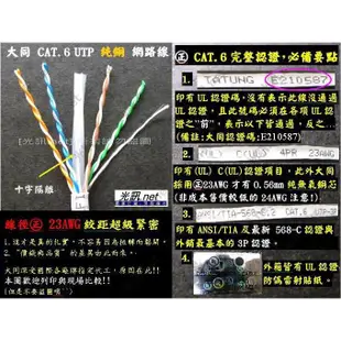 [ 光訊 GIGA 高規23AWG 詢價更便宜 ] 大同 網路線 CAT.6 CAT6  305M 305米 網路線