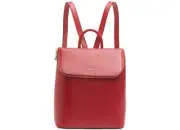 DKNY Womens Bryant Park Leather Top Zip Backpack Color Rouge/Gold Size One Size