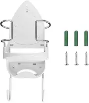 Qeunrtiy Iron Board Hanger Wall Mount Electric Iron Holder Iron and Ironing Board Storage Organizer Shelf with Removable Hooks -2