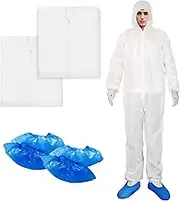 ETERNA Hazmat Suits- Disposable Protective Coveralls with Shoe Covers for Men & Women, Shield from Dirt, Dust, Paint