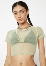 Sage Behind The Scenes Crop Top