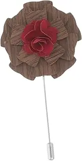 [MOBUTOFU] Brooch for Women Lapel Pin Wooden Corsage Boutonniere Flowers Flower Lapel Pin Elegant Suit Accessory