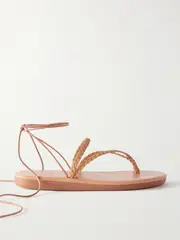 [Ancient Greek Sandals] Ancient Greek Sandals - Plage Braided Leather Slides - Neutral - IT39 IT 39 Neutrals