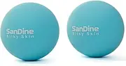 Lacrosse Massage Balls for Deep Tissue Massage - Release Tension Relieve Muscle Soreness Enhance Mobility - Ideal for Myofascial Release Trigger Point Therapy - 2Pack Yoga Balls by Sandine (Blue)