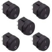 5 x On-Off Round Rocker Switch SPST