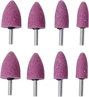 FUNOMOCYA 8Pcs Red Corundum Grinding Head Shank Rotary Tools for Precision Grinding Polishing Burr Cleaning Durable and Versatile