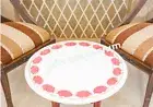 18'' Marble Coffee Table Top Inlay Bed Side Table Top pink quartz Gemstone X-mas