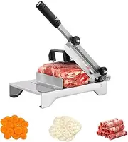 Manual Frozen Meat Slicer, Mutton Roll Food Slicer Stainless Steel Adjustable Thickness Slicer Meat Cutter Machine Frozen Meat roll Slicer for Home Use