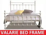 VALARIE KING SINGLE DOUBLE QUEEN KING SIZE WHITE METAL BED FRAME