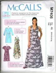 McCall's M7406 Learn to Sew Misses 6 to 14 Dress Sewing Pattern New