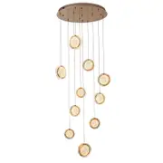 Vencha Yoyo 10 Light Tri-Colour LED Pendant - Gold