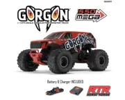 ARRMA GORGON! 1/10 Scale MONSTER TRUCK (RED) RTR INCLUDES BATTERIES & CHARGER