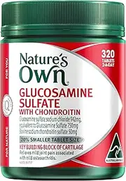 Nature's Own Glucosamine Sulfate & Chondroitin Tablets 320 - Relieves Joint Pain & Stiffness Associated With Mild Osteoarthritis - Reduces Cartilage Loss & Maintains Joint Mobility