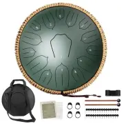 Steel Tongue Drum, 14 Inch 15 Notes Rain Drum for Outside, Hand Pan Drum with