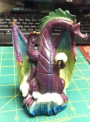 Dragon Statue - Dragon standing on water - Colorful Dragon holding egg - Nice!