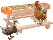 Chicken Coop Feeder | Chicken Food Dispenser Waterer Set | Waterer Kit with Wooden Table, Poultry Feeding Equipment Pet Supplies for Farm Chick Duck Quail Bird
